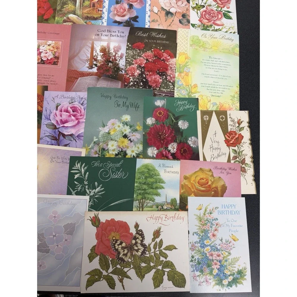 Vintage Birthday Cards Some Fronts ONLY Scrapbooking Crafts Decoupage Lot of 50+